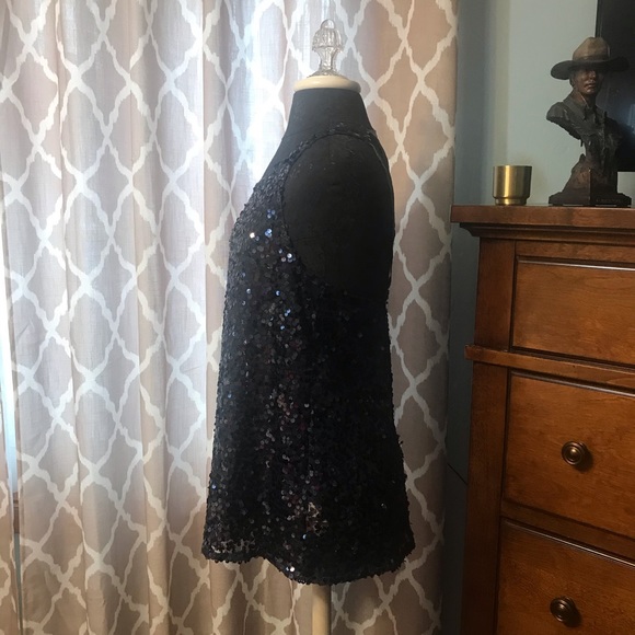 Free People ~ Deep Blue Strappy Sequin Tank - Picture 5 of 8